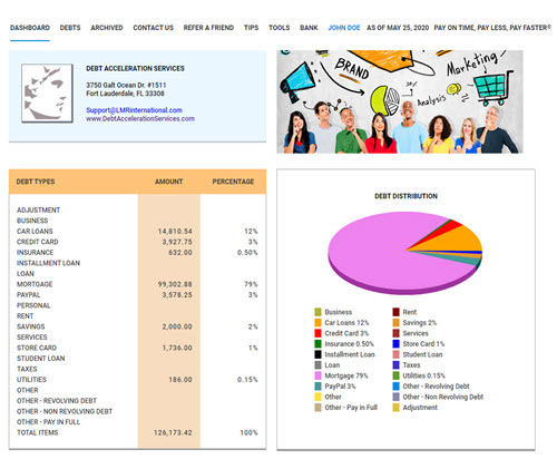 Debt Reduction Accelerator App Summary Screen Marketplace 